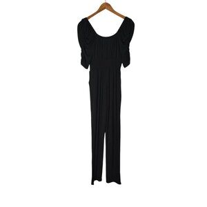 BB Dakota Steve Madden Women's‎ S Black Puff Sleeve Black Jumpsuit Effortless